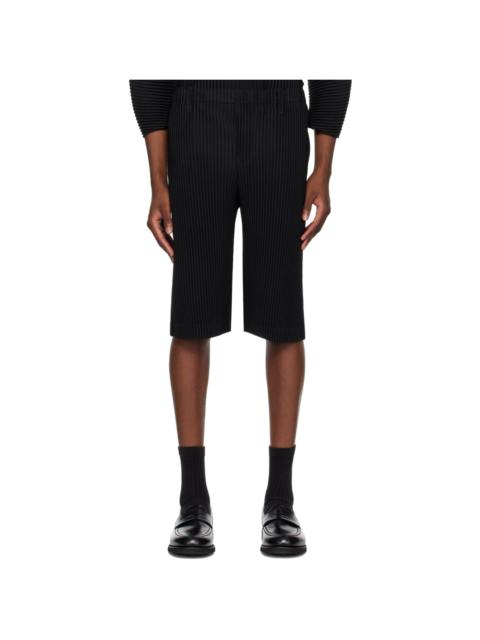 Black Tailored Pleats 2 Shorts