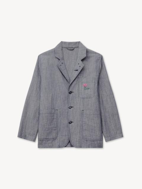 KENZO 'KENZO Tulip' light workwear jacket in washed mixed linen denim