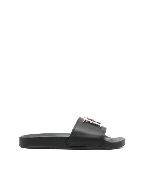 logo-plaque open-toe slides