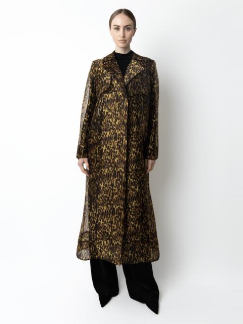 LAPOINTE Leopard Organza Sheer Duster