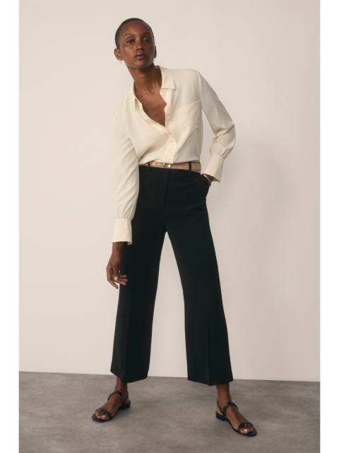 THE FOLD Clever Crepe Cropped Adelaide Wide-Leg Trousers