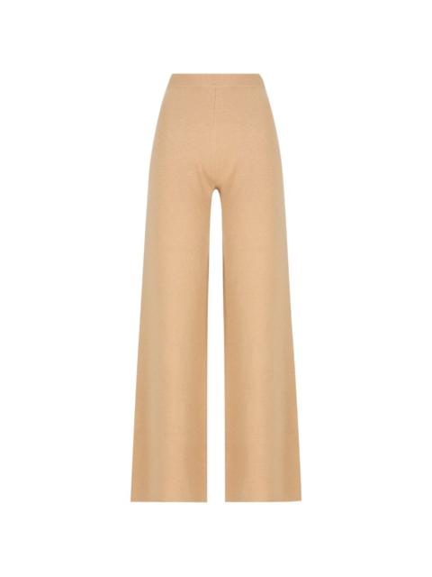 Max Mara wide wool and cashmere yarn trousers - camel