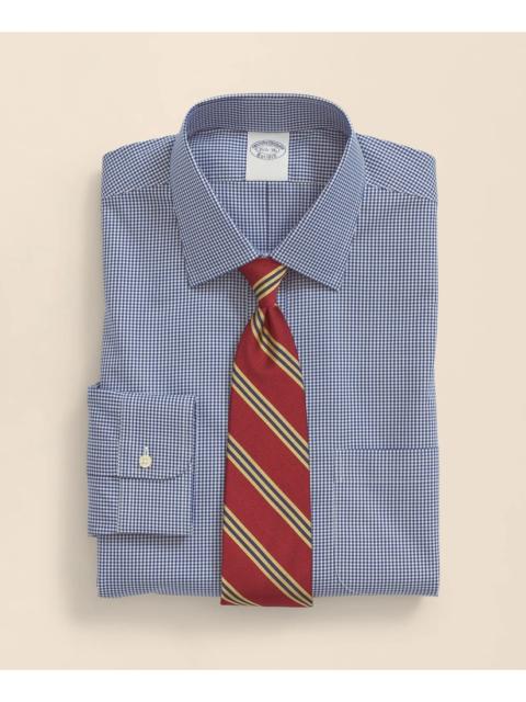Brooks Brothers Stretch Supima® Cotton Non-Iron Pinpoint Oxford Ainsley Collar, Gingham Dress Shirt