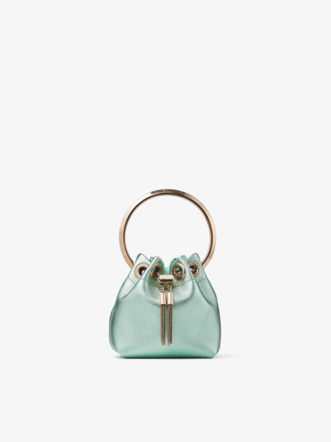 JIMMY CHOO Micro Bon Bon Smoke Green Metallic Nappa Mini Bag