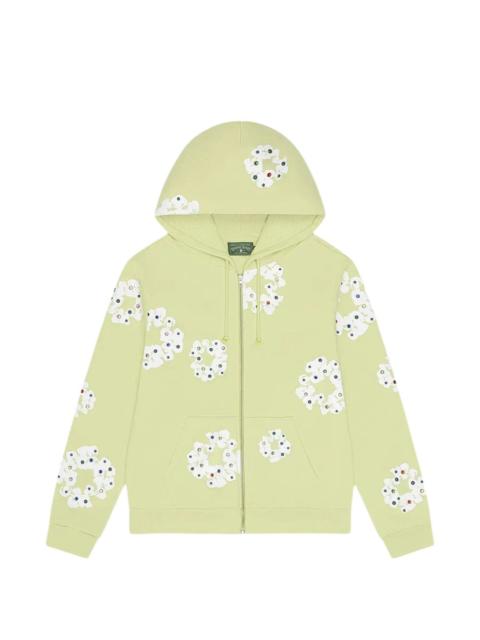 DENIM TEARS Wreath rhinestone zip-up hoodie