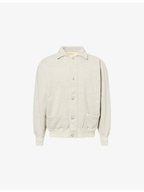 A.PRESSE Vintage Patch-Pocket Cotton Sweatshirt Cardigan