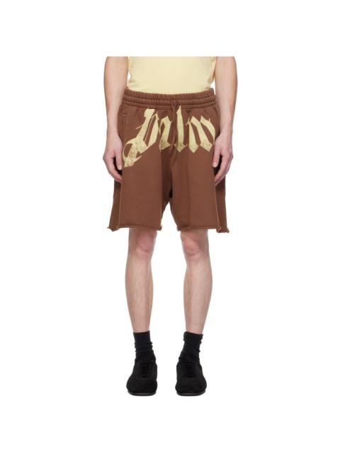 Palm Angels Brown Big Waist Sweat Shorts