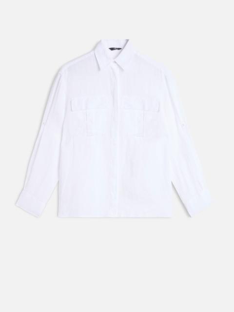7 For All Mankind UTILITY LONG SLEEVE SHIRT in Linen White