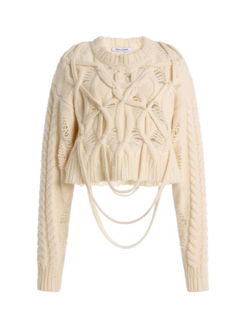 AISLING CAMPS Briar Cable-Knit Wool-Cashmere Sweater ivory