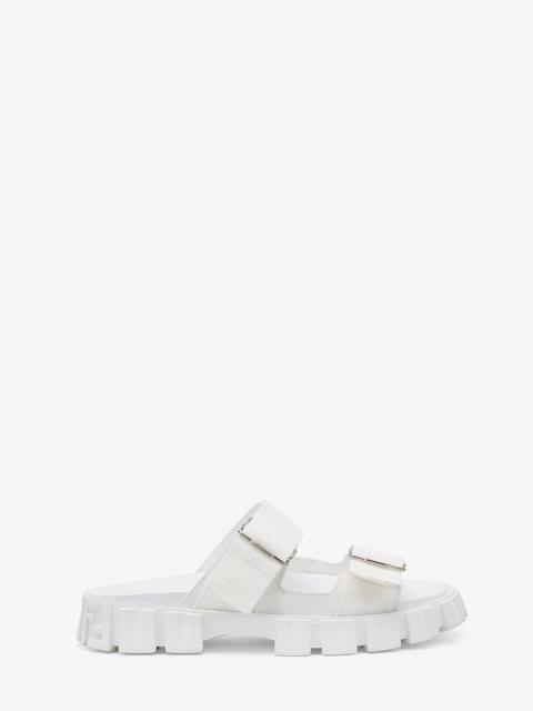 FENDI White fabric sandals