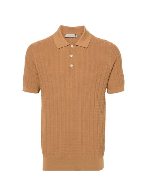 patterned-jacquard cotton polo shirt
