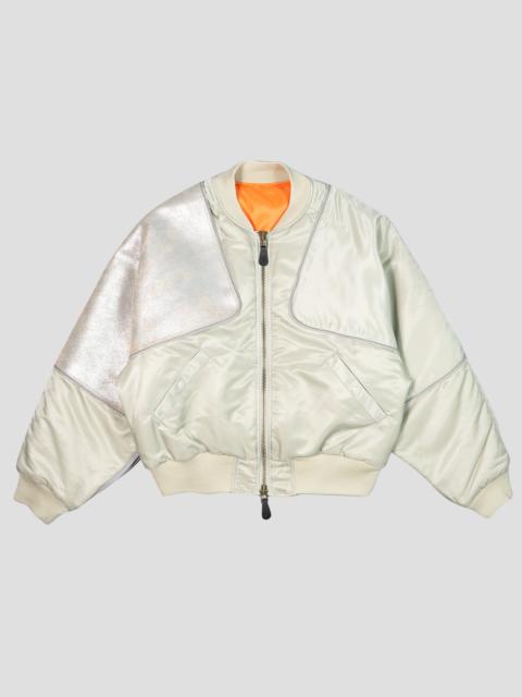 Kapital MA-1 NYLON x CRACK LEATHER SHAM BOMBER JACKETS