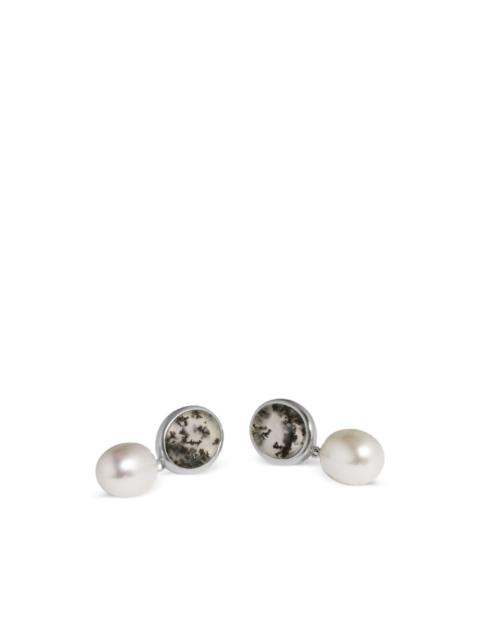 Completedworks dendritic agate pearl drop earrings