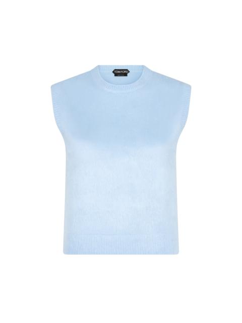 TOM FORD BRUSHED SILK JERSEY KNIT CREWNECK TANK