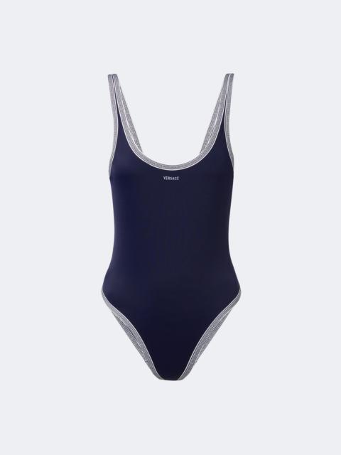 VERSACE Greca logo embroidered swimsuit