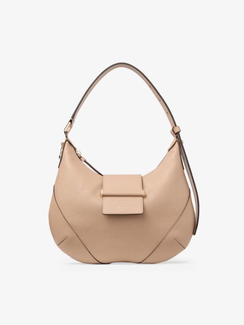 JIMMY CHOO Bar Hobo Small Chai Biker Leather Shoulder Bag