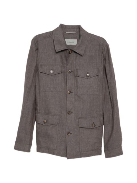 Canali flap pockets shirt jacket