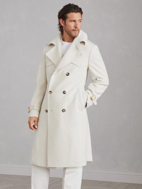 Brunello Cucinelli Wool, silk and cashmere diagonal trench coat