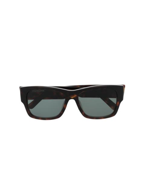 BALENCIAGA enamelled-logo square-frame sunglasses