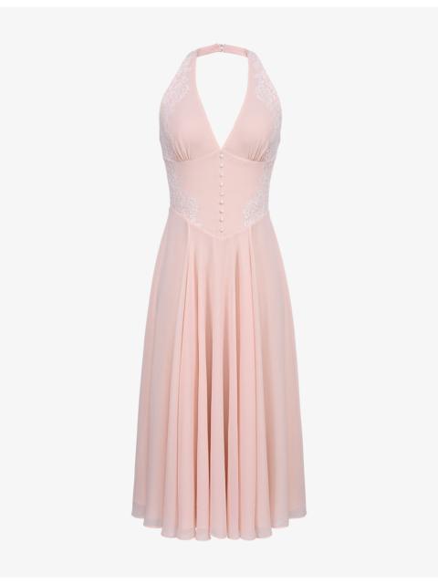House of CB Coco Lace-Trim Georgette Midi Dress