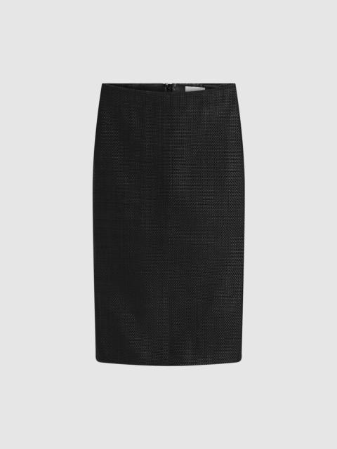 ST. AGNI Woven Leather Skirt - Black