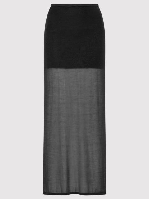 ST. AGNI Sheer Column Skirt - Black