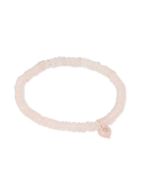 SYDNEY EVAN Women's Love Notes 14K Yellow Gold & Multi-Gemstone Beaded Stretch Bracelet - Rose Quartz