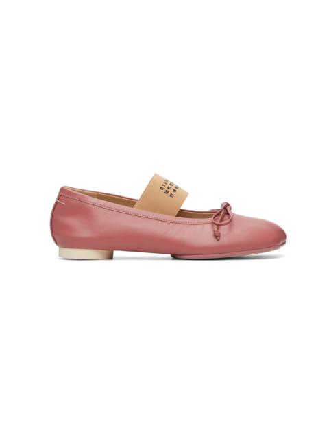 MM6 Maison Margiela Pink Anatomic Numeric Ballerina Flats