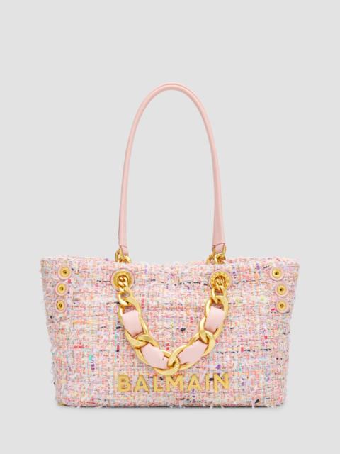 Balmain Women's 1945 Soft Cabas Small Tweed Tote Bag - Multicolored