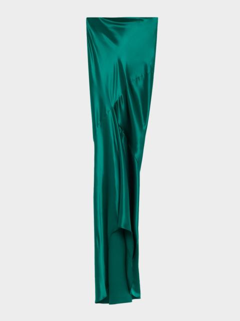 TOM FORD Asymmetric Satin Maxi Skirt With Train