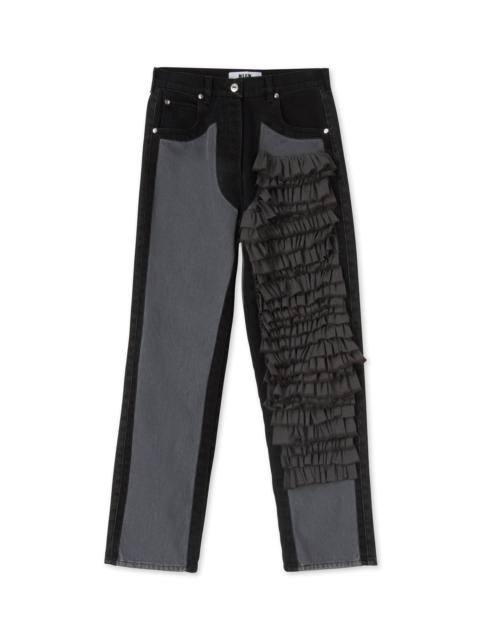 MSGM Jeans with "Black Denim with Stitches" workmanship