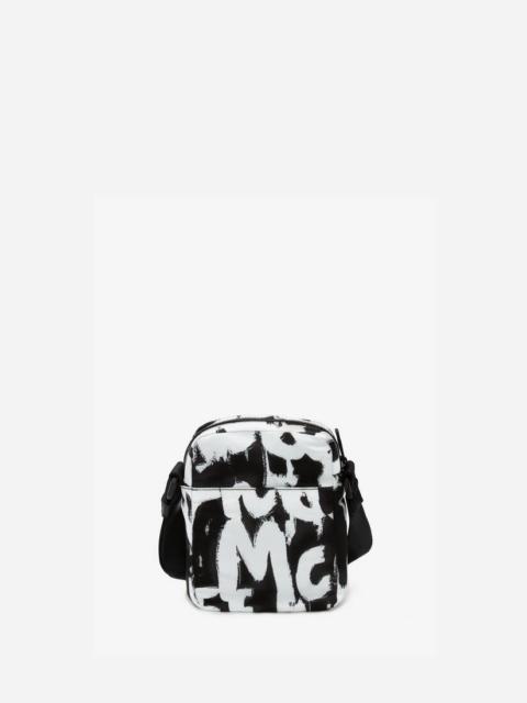 Alexander McQueen Mcqueen Graffiti Mini Messenger Bag in Black/off White