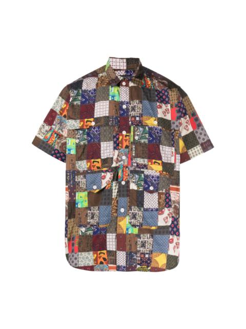 Adventure patchwork-print shirt