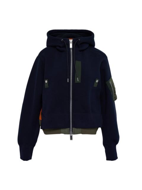 sacai Sponge Sweat x Nylon Twill Hoodie