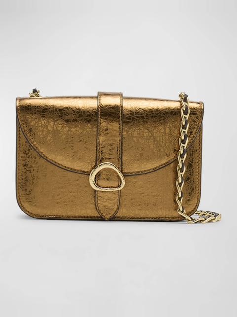 ULLA JOHNSON Esme Small Metallic Leather Crossbody Bag