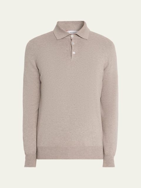 Brunello Cucinelli Men's Premium Cashmere Polo Sweater