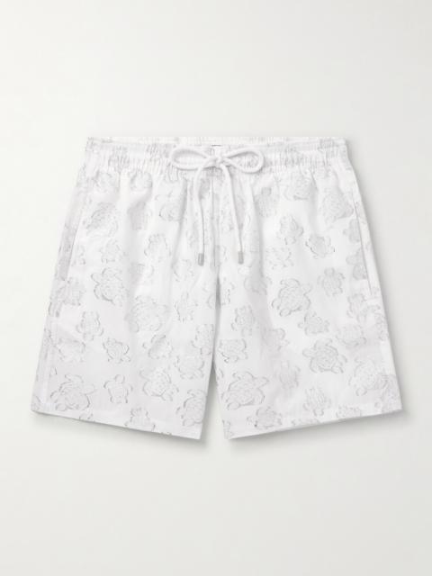 Vilebrequin Moopea Straight-Leg Mid-Length Metallic-Jacquard Swim Shorts