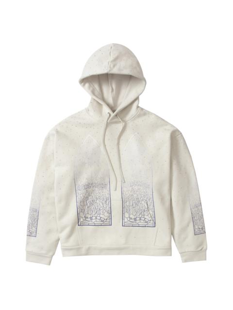 WHO DECIDES WAR RHINESTONE HOODED PULLOVER