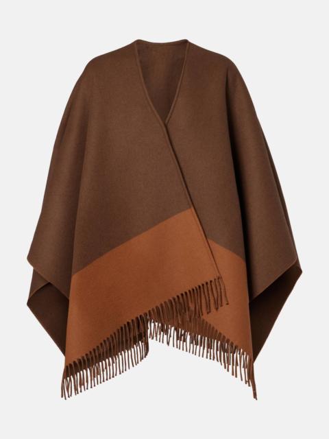 GUCCI Fringed wool and cashmere poncho