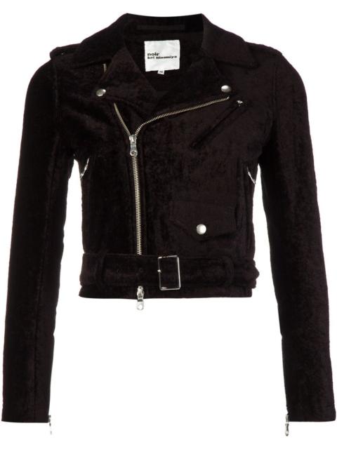Noir Kei Ninomiya velvet biker jacket