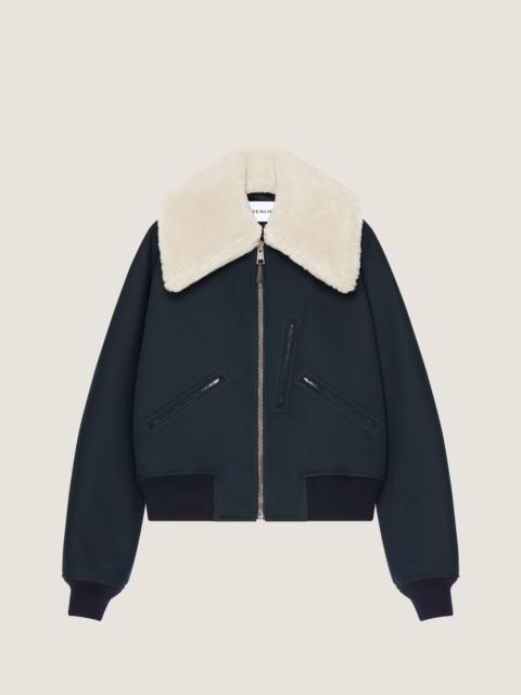 Givenchy BOMBER IN COTTON WITH SHEARLING COLLAR