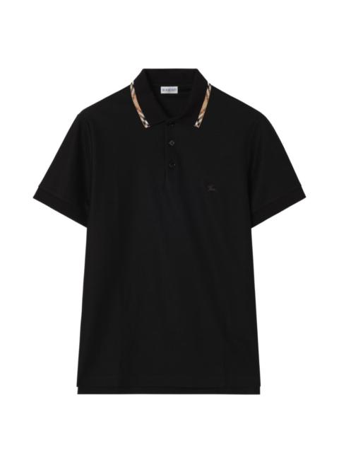 Burberry Check-trim cotton polo shirt