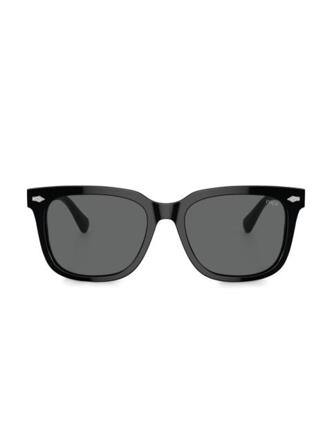 Polo Ralph Lauren Men's 55MM Square Sunglasses - Shiny Black