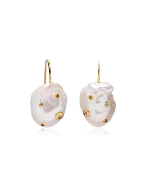 LIZZIE FORTUNATO Eros Gold-Plated Multi-Stone Earrings white