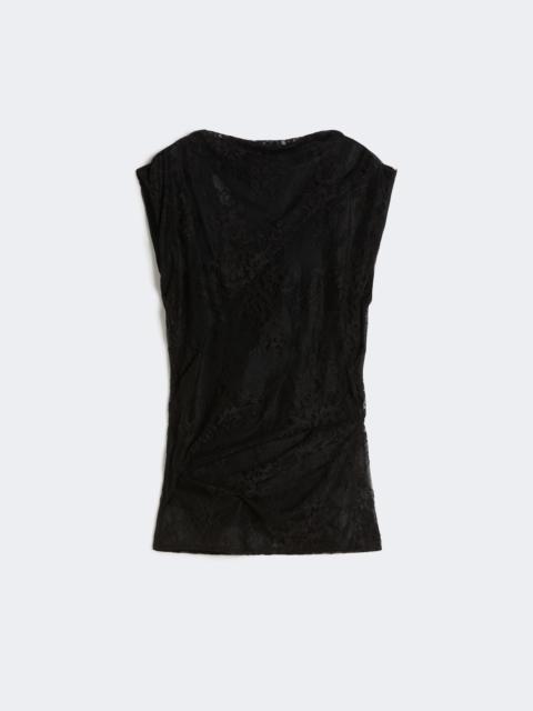 Sportmax Two-tone lace top - BLACK