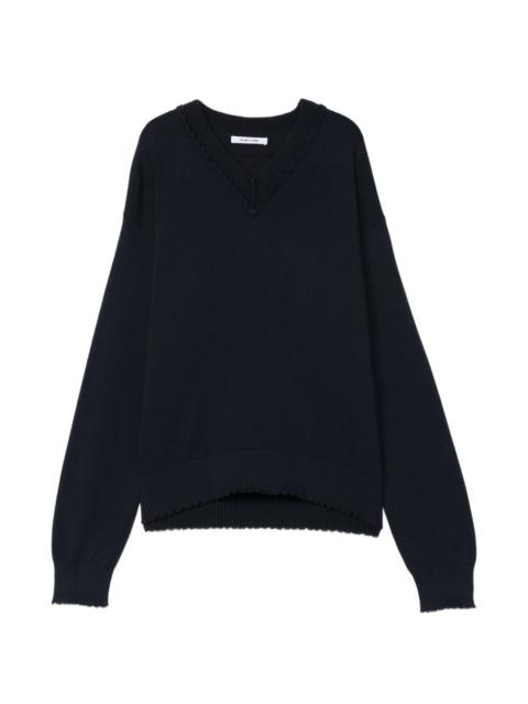 Helmut Lang distressed V-neck sweater