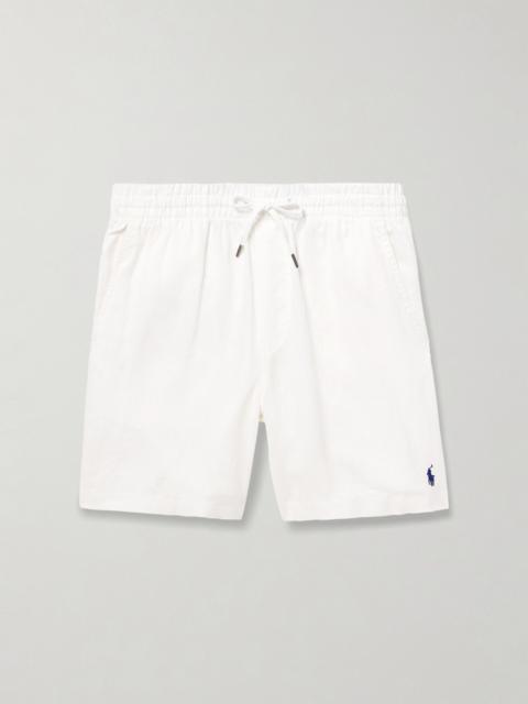 Polo Ralph Lauren Prepster Straight-Leg Logo-Embroidered Linen Drawstring Shorts