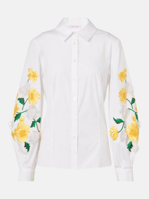 CAROLINA HERRERA Floral cotton-blend poplin shirt