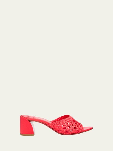Christian Louboutin 85mm Jane Woven Silk Mule Sandals