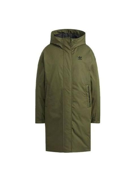 adidas (WMNS) adidas Long Padded Down Jacket 'Olive Green' HF1586